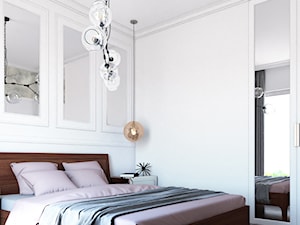 projekt PAVO - Średnia biała sypialnia, styl glamour - zdjęcie od STELLARstudio