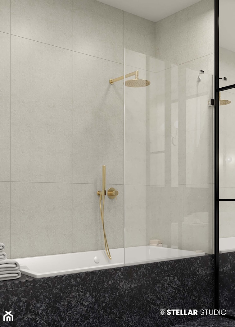 projekt LUNA penthouse - Mała bez okna łazienka, styl nowoczesny - zdjęcie od STELLARstudio - Homebook