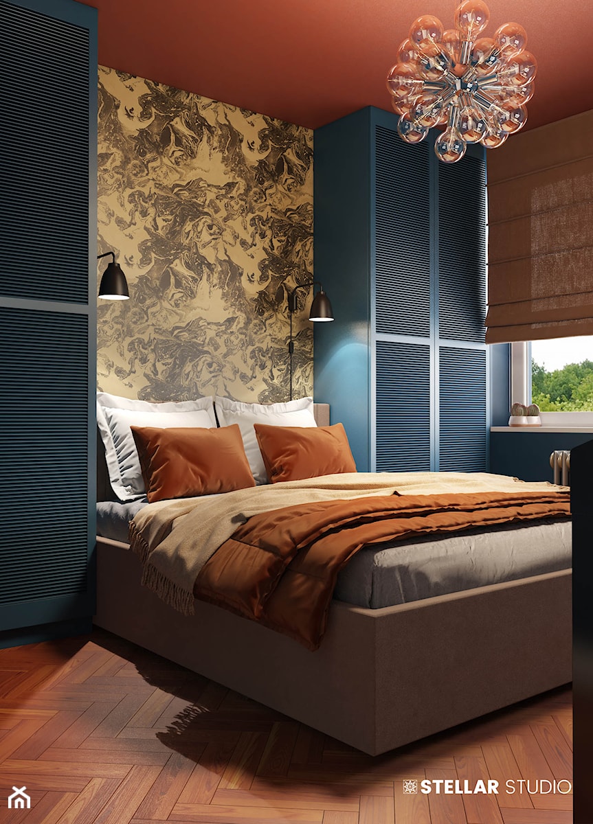 projekt SIRIUS - Mała czarna sypialnia, styl nowoczesny - zdjęcie od STELLARstudio