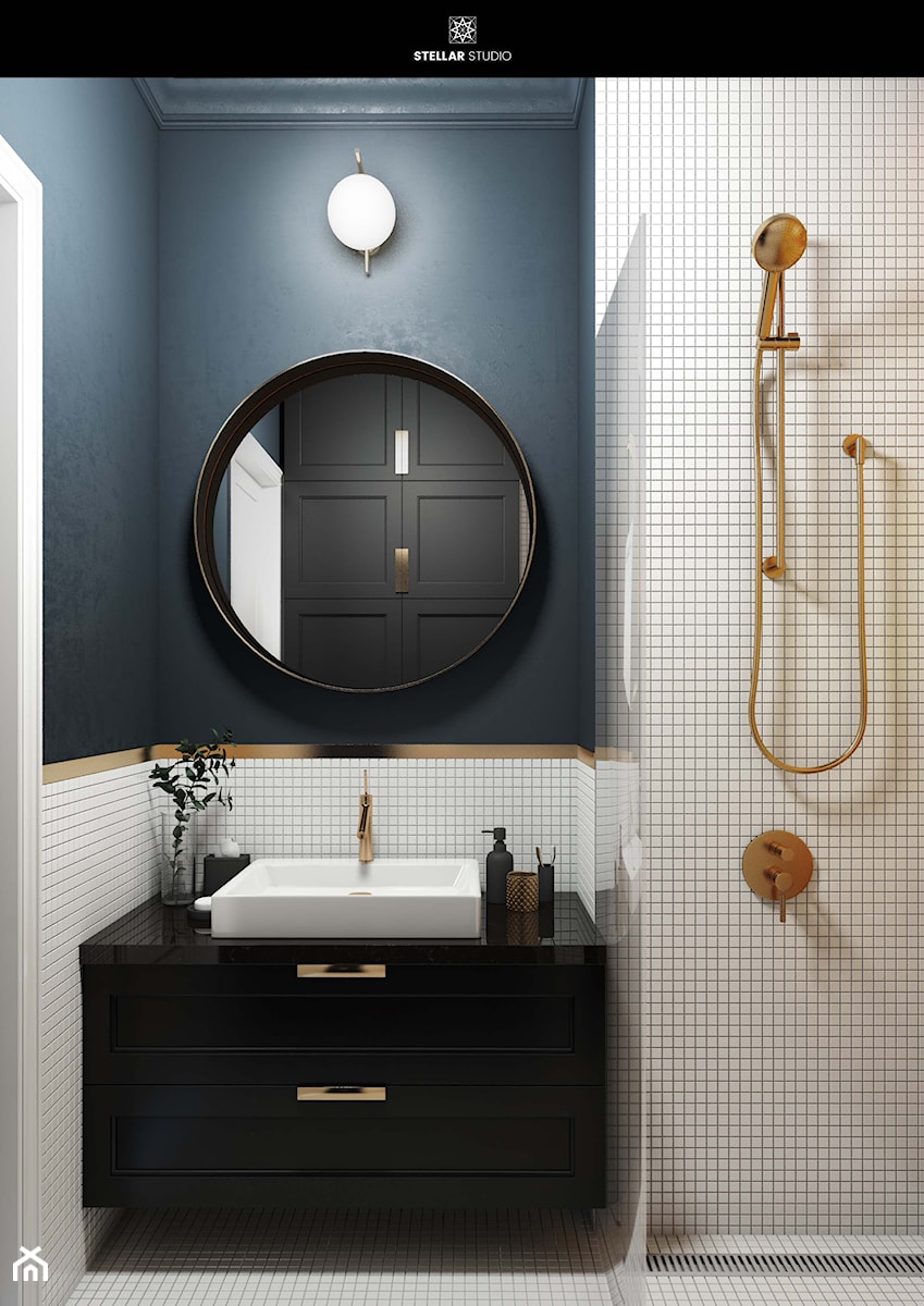 projekt NYX - Średnia bez okna łazienka, styl glamour - zdjęcie od STELLARstudio