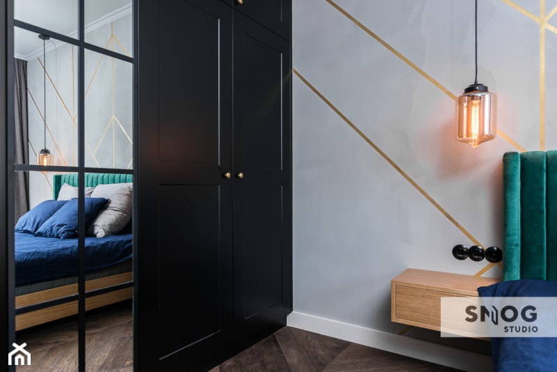 projekt APUS Harmonica House - Mała szara sypialnia, styl nowoczesny - zdjęcie od STELLARstudio