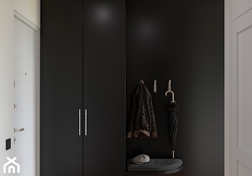 projekt SERPENS - Średni z wieszakiem biały czarny hol / przedpokój, styl minimalistyczny - zdjęcie od STELLARstudio