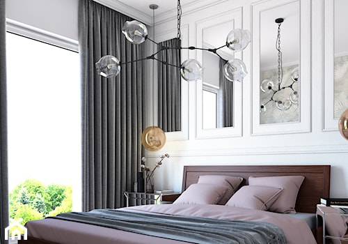 projekt PAVO - Mała biała sypialnia, styl glamour - zdjęcie od STELLARstudio