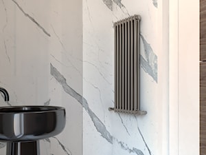 projekt PAVO - Mała bez okna z marmurową podłogą łazienka, styl glamour - zdjęcie od STELLARstudio