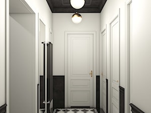 projekt NYX - Średni biały czarny hol / przedpokój, styl glamour - zdjęcie od STELLARstudio