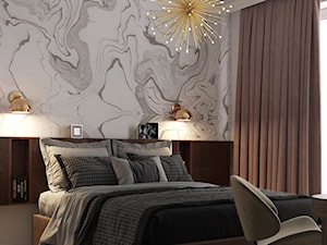 projekt AURORA - Mała biała sypialnia, styl nowoczesny - zdjęcie od STELLARstudio