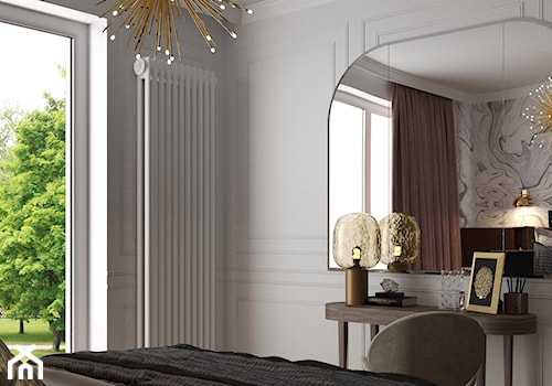 projekt AURORA - Mała szara sypialnia, styl nowoczesny - zdjęcie od STELLARstudio