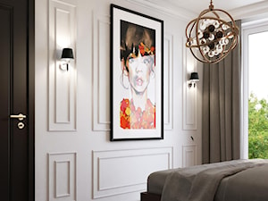 projekt MIMOSA - Średnia biała sypialnia z balkonem / tarasem, styl glamour - zdjęcie od STELLARstudio