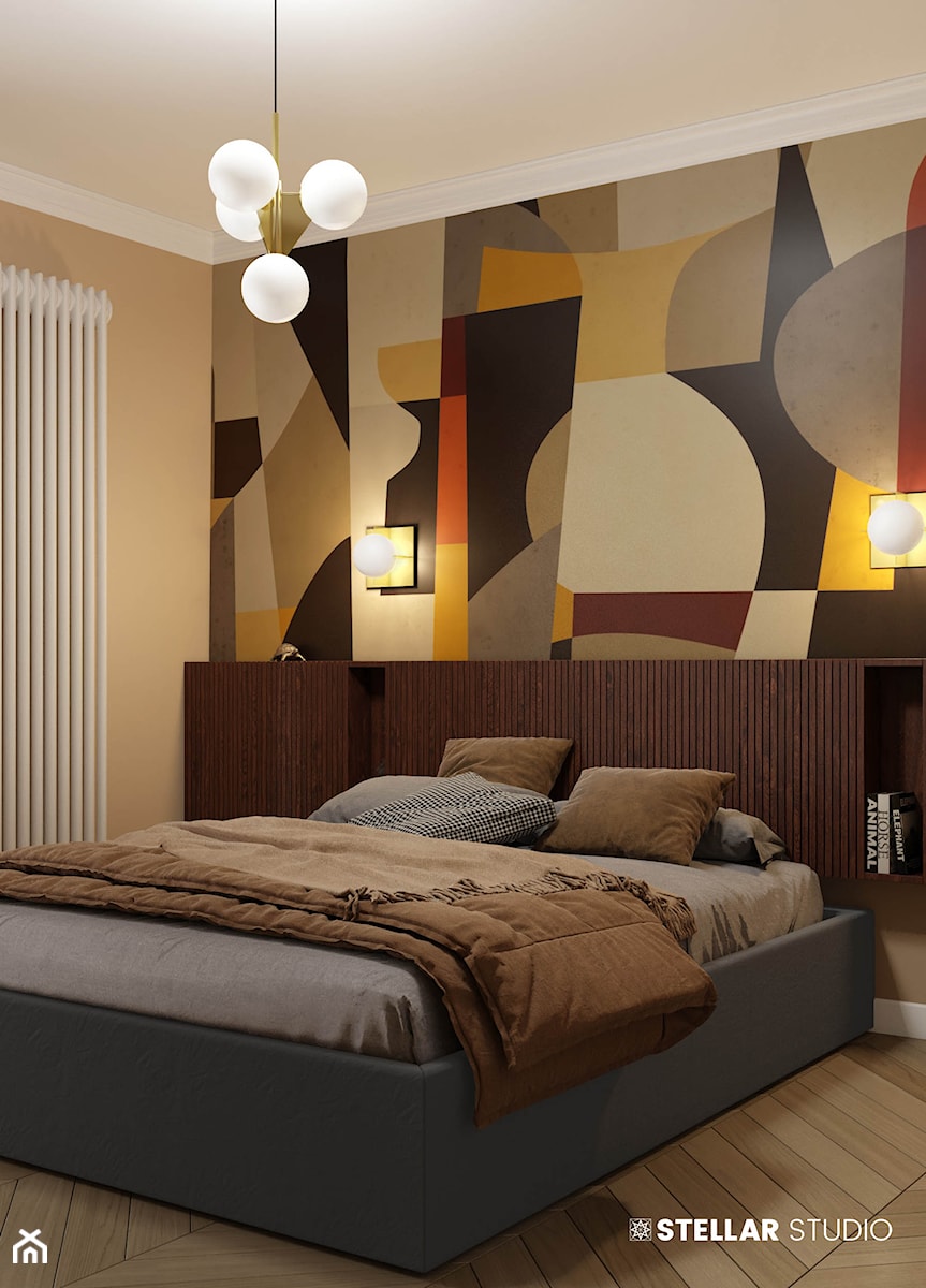 projekt LYNX - Mała beżowa sypialnia, styl nowoczesny - zdjęcie od STELLARstudio