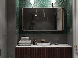 projekt AURORA - Mała bez okna z lustrem łazienka, styl nowoczesny - zdjęcie od STELLARstudio