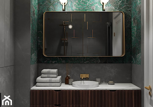 projekt AURORA - Mała bez okna z lustrem łazienka, styl nowoczesny - zdjęcie od STELLARstudio