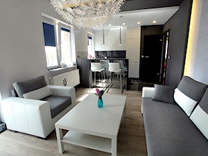 Konkurs - Salonz aneksem kuchennym w mieszkaniu z biurem - zdjęcie od ARTDOM Pracownia Projektowa Renata Modrzyńska-Kasiak