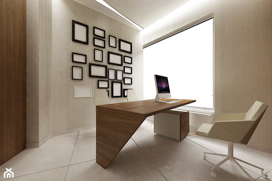 Gabinet lekarski - wizualizacja - Średnie szare biuro, styl nowoczesny - zdjęcie od BRZUSKArchitekt - Alicja Brzuska