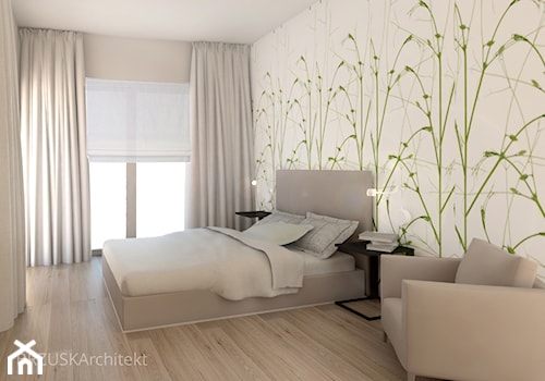 Sypialnia w w apartamencie projektowanym z przeznaczeniem do wynajmu - zdjęcie od BRZUSKArchitekt - Alicja Brzuska