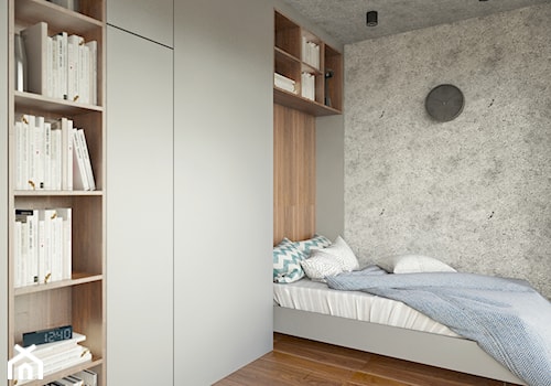 SZARA przestrzeń - Średnia szara sypialnia, styl nowoczesny - zdjęcie od 2xKO Studio