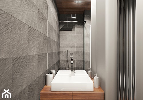 SZARA przestrzeń - Mała bez okna z punktowym oświetleniem łazienka, styl nowoczesny - zdjęcie od 2xKO Studio