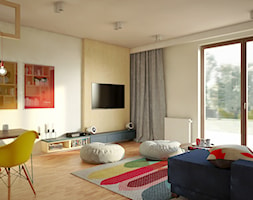 MOC kolorów - Duży biały salon, styl nowoczesny - zdjęcie od 2xKO Studio - Homebook