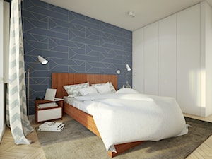 RETRO navy blue - Mała biała sypialnia, styl vintage - zdjęcie od 2xKO Studio