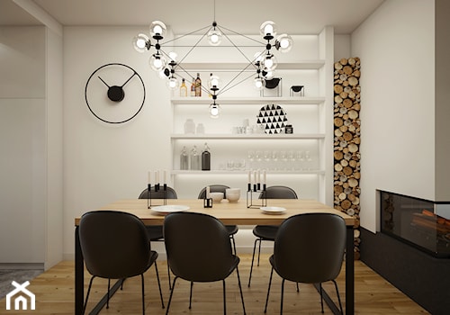 CIEPŁA biel - Średnia beżowa biała jadalnia jako osobne pomieszczenie, styl nowoczesny - zdjęcie od 2xKO Studio