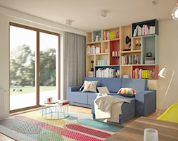 MOC kolorów - Mały szary salon z jadalnią, styl nowoczesny - zdjęcie od 2xKO Studio - Homebook
