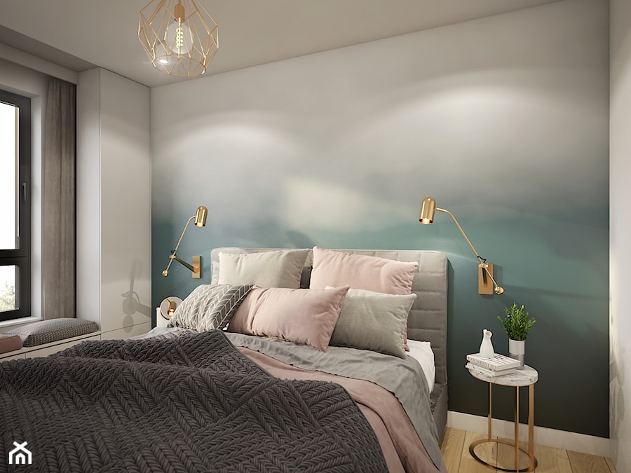 KLASYCZNA elegancja - Mała biała szara sypialnia, styl tradycyjny - zdjęcie od 2xKO Studio