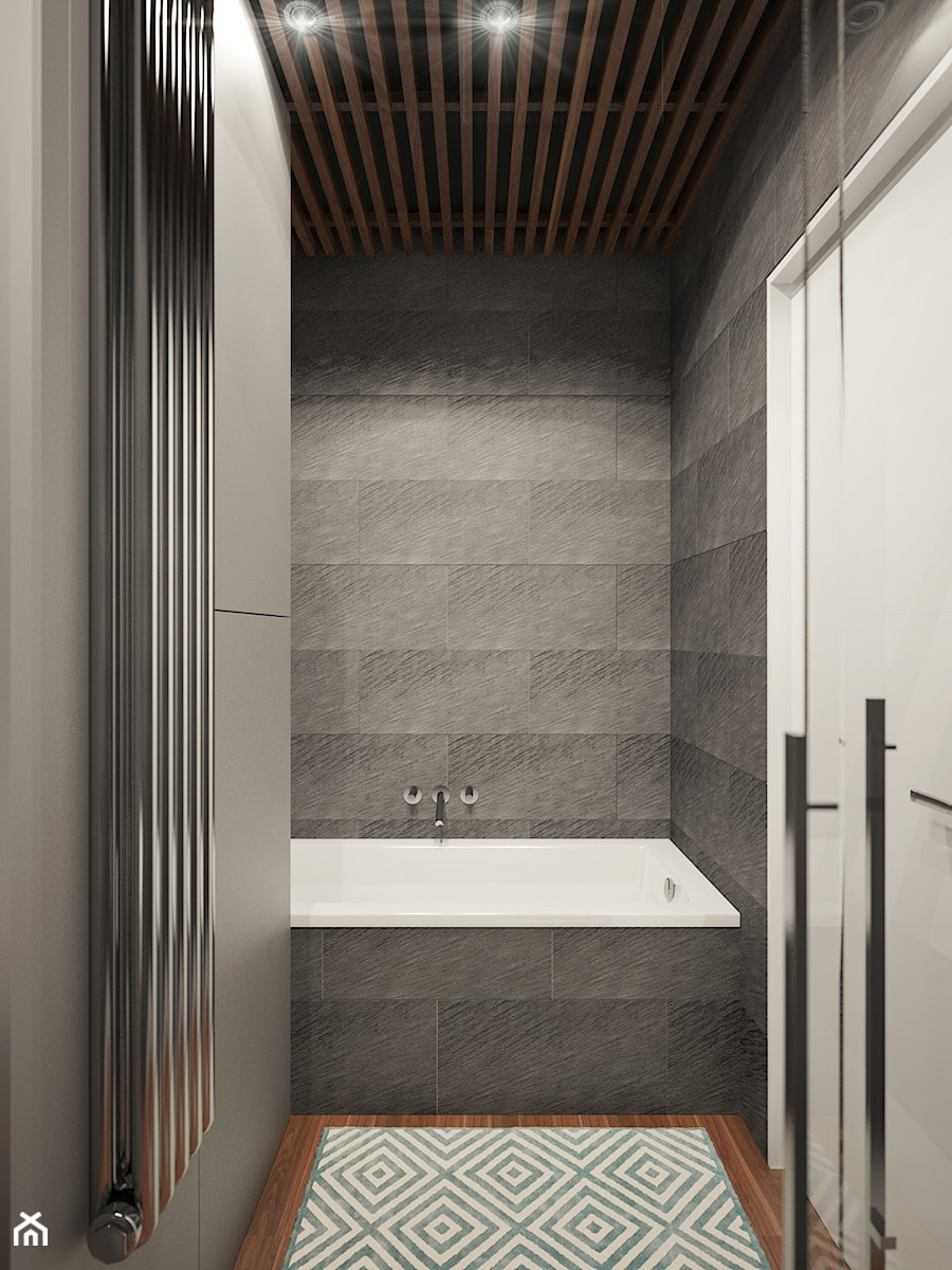 SZARA przestrzeń - Mała na poddaszu bez okna łazienka, styl nowoczesny - zdjęcie od 2xKO Studio