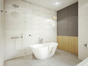 BIEL i piasek - Średnia na poddaszu bez okna łazienka, styl nowoczesny - zdjęcie od 2xKO Studio