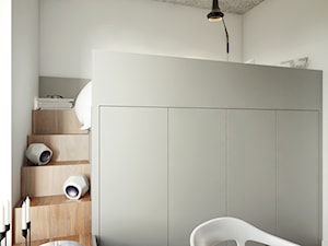 SZARA przestrzeń - Średnia biała sypialnia na antresoli, styl nowoczesny - zdjęcie od 2xKO Studio