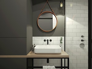INDUSTRIALNA kawalerka - Mała bez okna łazienka, styl industrialny - zdjęcie od 2xKO Studio