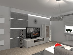 Średni biały salon, styl nowoczesny - zdjęcie od MK projekt meble