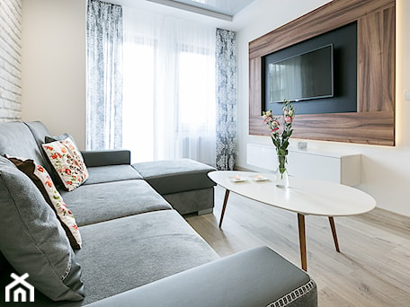 Aranżacje wnętrz - Salon: Aranżacja apartamentu w Zakopanem - Relax Lux - Mały biały salon, styl skandynawski - Meble ESKA. Przeglądaj, dodawaj i zapisuj najlepsze zdjęcia, pomysły i inspiracje designerskie. W bazie mamy już prawie milion fotografii!