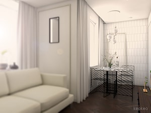 Małe mieszkanie m5/ Janasa 9 - Mała biała jadalnia w salonie - zdjęcie od Keokeo