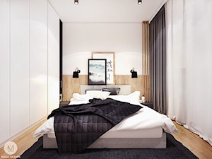 PROJEKT MIESZKANIA / KRAKÓW / GRZEGÓRZECKA - Mała biała brązowa sypialnia, styl industrialny - zdjęcie od MADO DESIGN