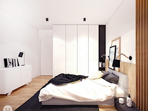 PROJEKT MIESZKANIA / KRAKÓW / GRZEGÓRZECKA - Duża biała sypialnia, styl industrialny - zdjęcie od MADO DESIGN