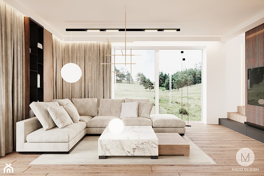 Niepołomice // Projekt domu - Salon, styl nowoczesny - zdjęcie od MADO design