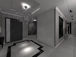 Willa miejska - Duży biały szary hol / przedpokój, styl glamour - zdjęcie od STUDIO WHITE Architektura Wnętrz