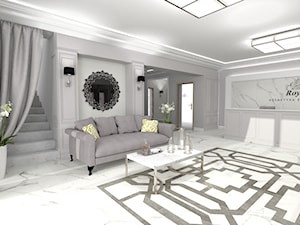 Kompleks Kosmetyczny - Średni szary z marmurem na podłodze hol / przedpokój, styl glamour - zdjęcie od STUDIO WHITE Architektura Wnętrz