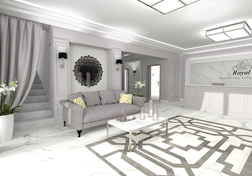 Kompleks Kosmetyczny - Średni szary z marmurem na podłodze hol / przedpokój, styl glamour - zdjęcie od STUDIO WHITE Architektura Wnętrz