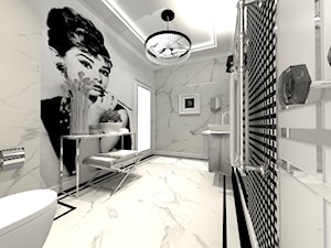 Kompleks kosmetyczny łazienka - Średnia bez okna z marmurową podłogą łazienka, styl glamour - zdjęcie od STUDIO WHITE Architektura Wnętrz