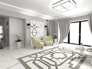 Kompleks Kosmetyczny - Duży szary z marmurem na podłodze hol / przedpokój, styl glamour - zdjęcie od STUDIO WHITE Architektura Wnętrz