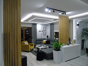 Dom w nowoczesnej odsłonie - Mały szary salon, styl nowoczesny - zdjęcie od STUDIO WHITE Architektura Wnętrz