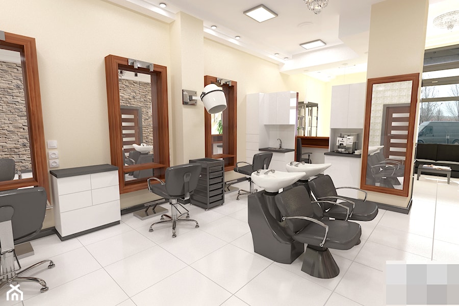salon fryzjerski- projekt koncepcyjny ok. 80m² Białystok - zdjęcie od MAKAREWICZ Projekt