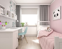 Projekt mieszkania ul. Chełmońskiego - Kraków - Mały różowy szary pokój dziecka dla dziecka dla dzie ... - zdjęcie od art-park sp. z o.o. - Homebook
