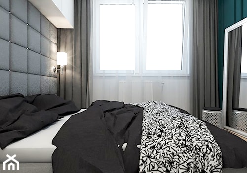 Eleganckie mieszkanie w sercu Krakowa - Mała biała niebieska sypialnia, styl tradycyjny - zdjęcie od art-park sp. z o.o.
