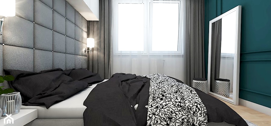 Eleganckie mieszkanie w sercu Krakowa - Mała biała niebieska sypialnia, styl tradycyjny - zdjęcie od art-park sp. z o.o.