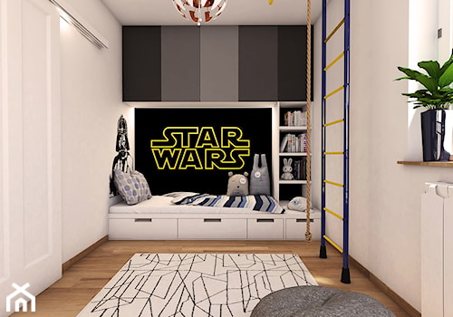 Pokoik dziecięcy - Star Wars - Średni biały pokój dziecka dla nastolatka dla chłopca, styl nowoczesny - zdjęcie od art-park sp. z o.o.