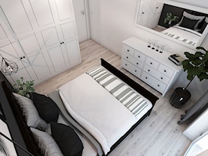 Nowoczesne mieszkanie na krakowskim Płaszowie - Mała szara sypialnia, styl nowoczesny - zdjęcie od art-park sp. z o.o.