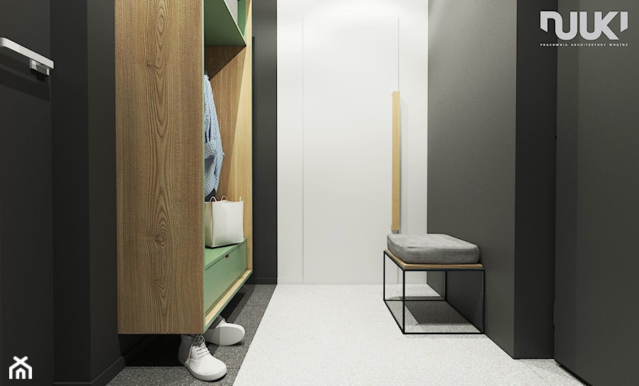 Mieszkanie nowoczesne z kolorem - Hol / przedpokój, styl nowoczesny - zdjęcie od NUUKI