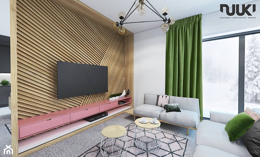 Mieszkanie nowoczesne z kolorem - Salon, styl nowoczesny - zdjęcie od NUUKI