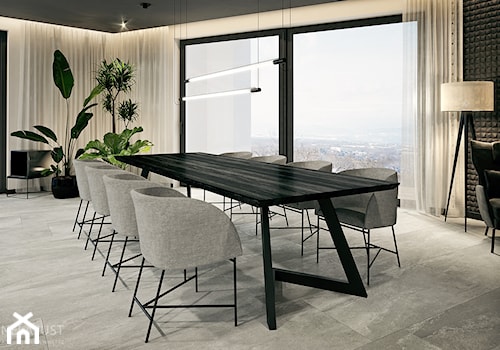 Jadalniany czarny stół na 8 do 14 osób - zdjęcie od Nela Just ARCHITEKTURA WNĘTRZ